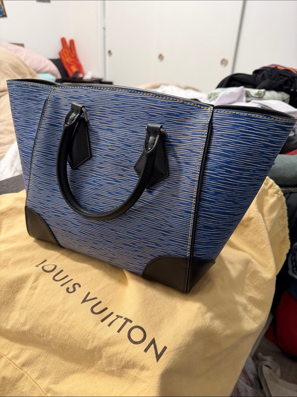 Louis Vuitton Phenix PM Epi Leather denim light Top-Handle with shoulder strap